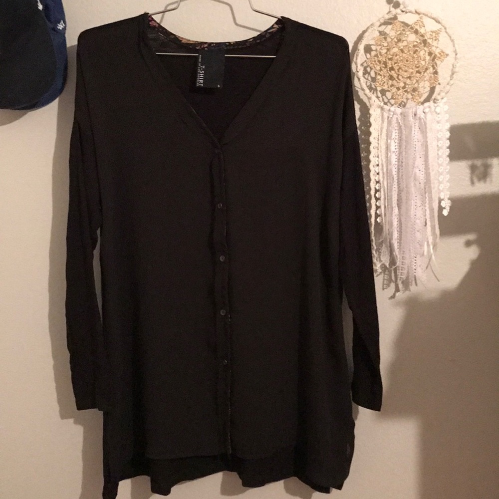 Long sleeve button down anthro top